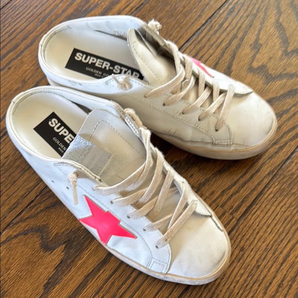 Golden Goose White and Pink Star Sneakers (GG size 38) - Picture 4 of 4